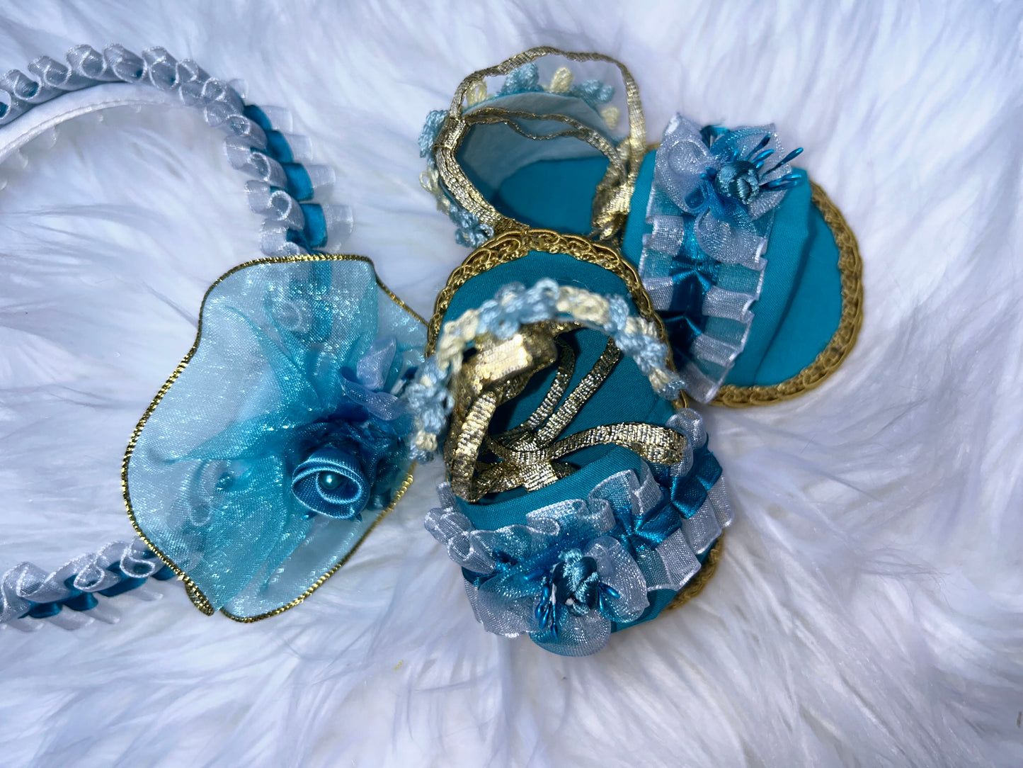 Blue/Gold Baby sandals