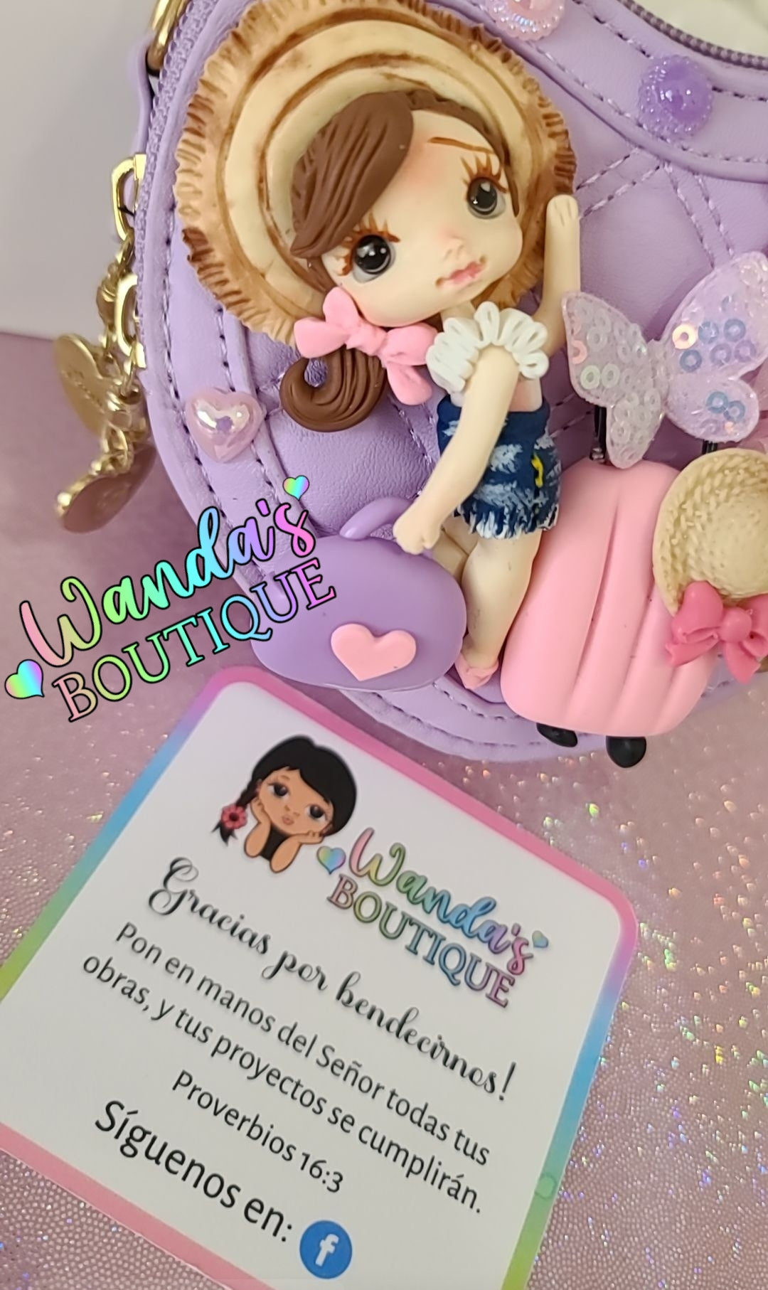Girls Wallet with cliphair set