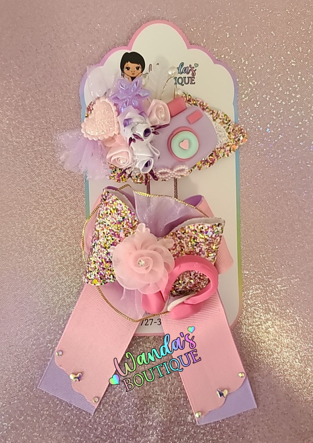Girls Wallet with cliphair set