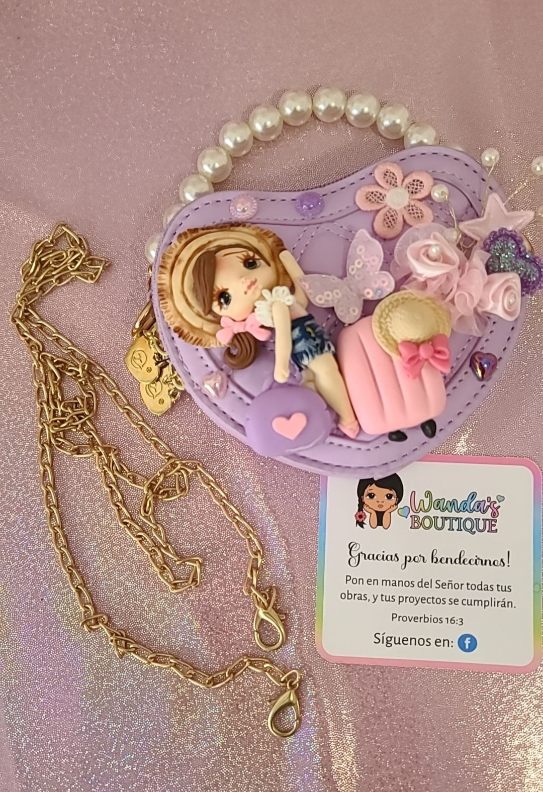 Girls Wallet with cliphair set
